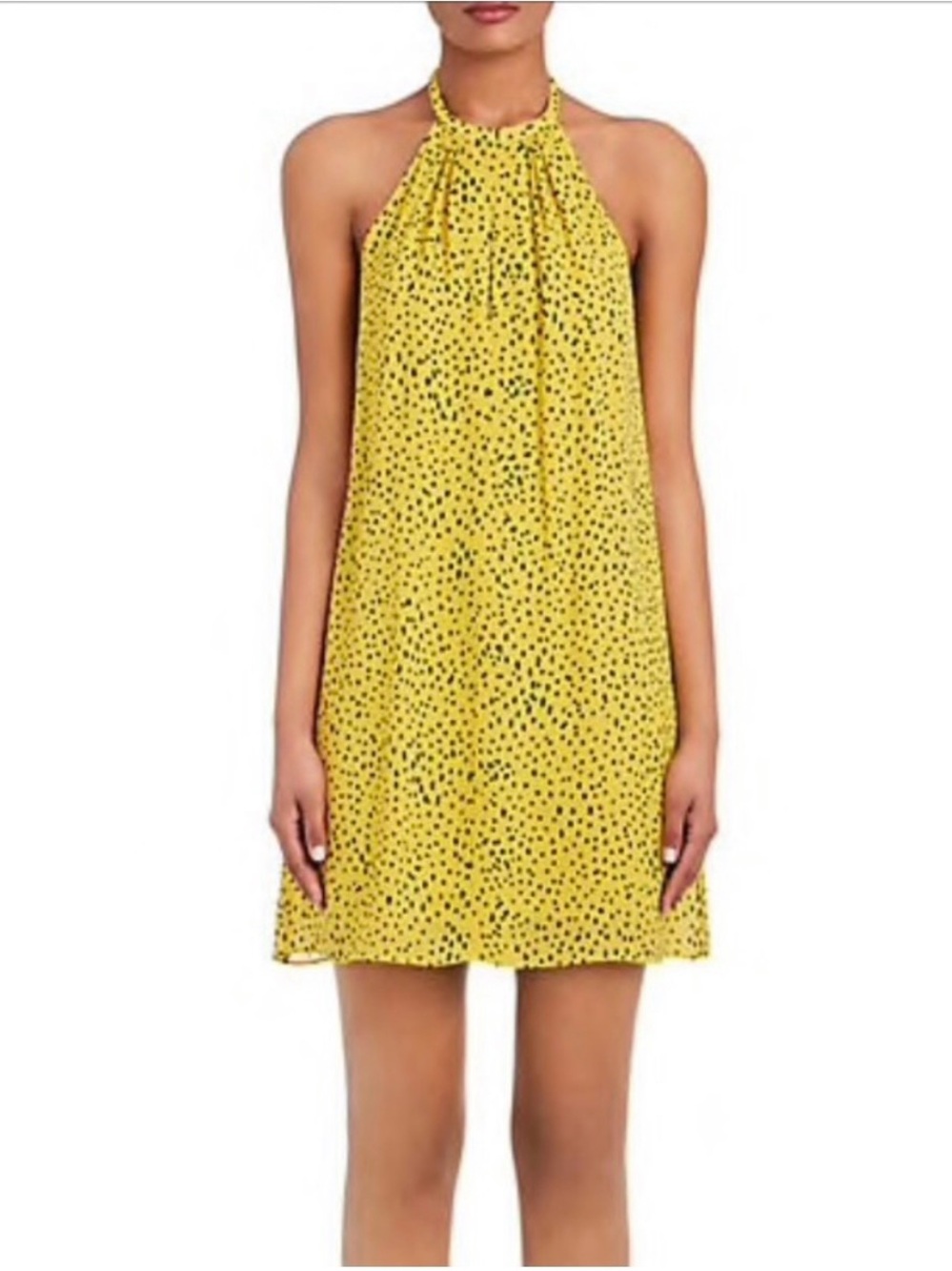 A.L.C. Yellow Dress with Black Dot in Print in 100% Silk SZ2